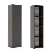 Libreria chiusa LONI 160x40 cm grigia con anta e ripiani interni