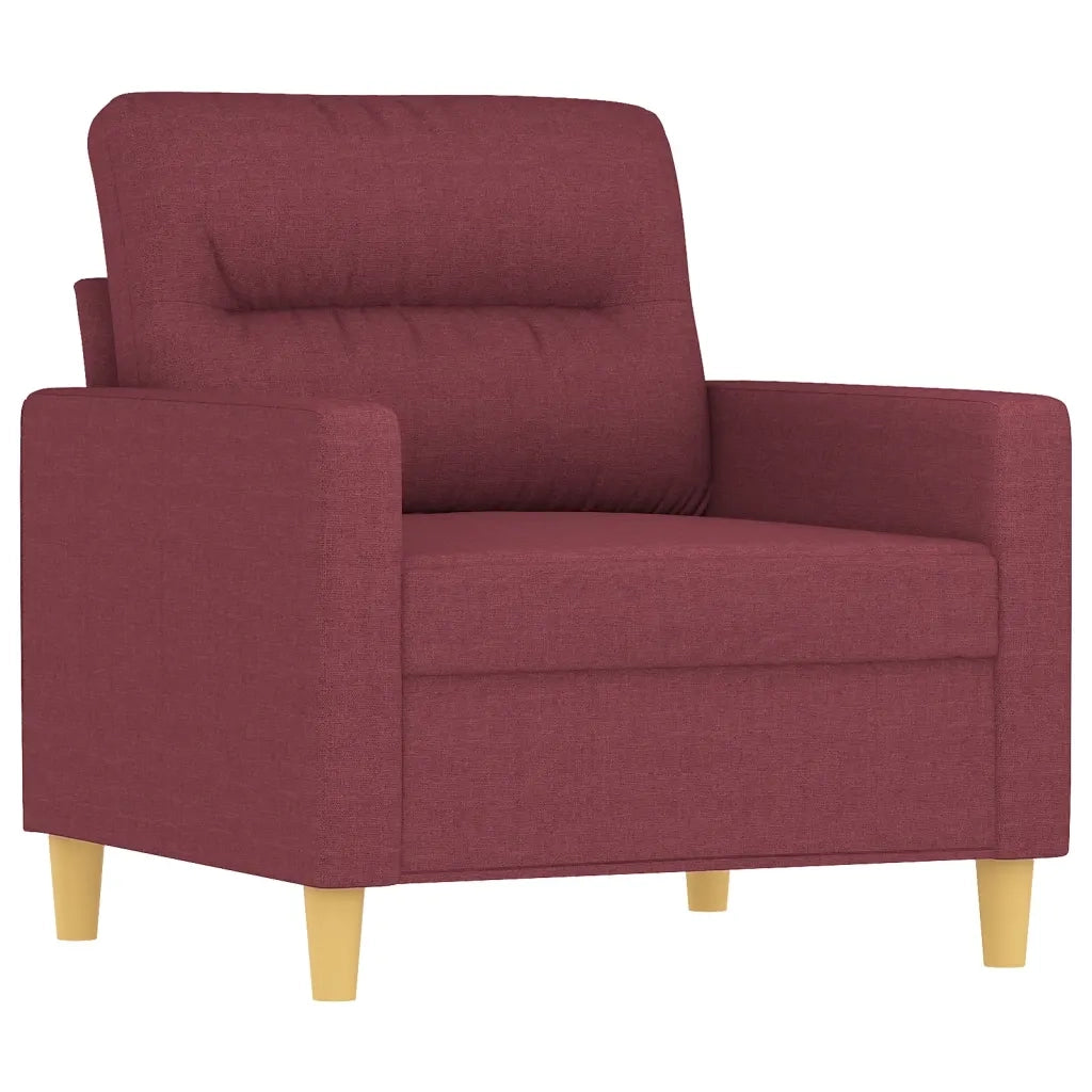 Set di Divani 4 pz con Cuscini Rosso Vino in Tessuto 3201566