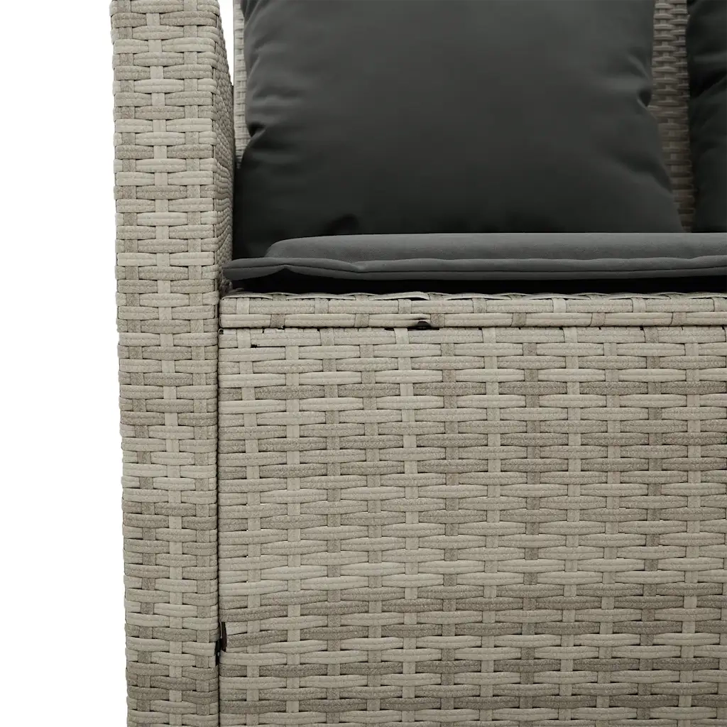 Divano 2 Posti con Cuscini e Tavolo Grigio Chiaro Polyrattan 4103850