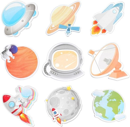 Blocchi da appunti solidificabili 9 pezzi - Notizie divertenti - Tema spaziale - Ufficio/scolastico - Regalo per appassionati di astronomia - 30 fogli per blocco - Blocchi da appunti