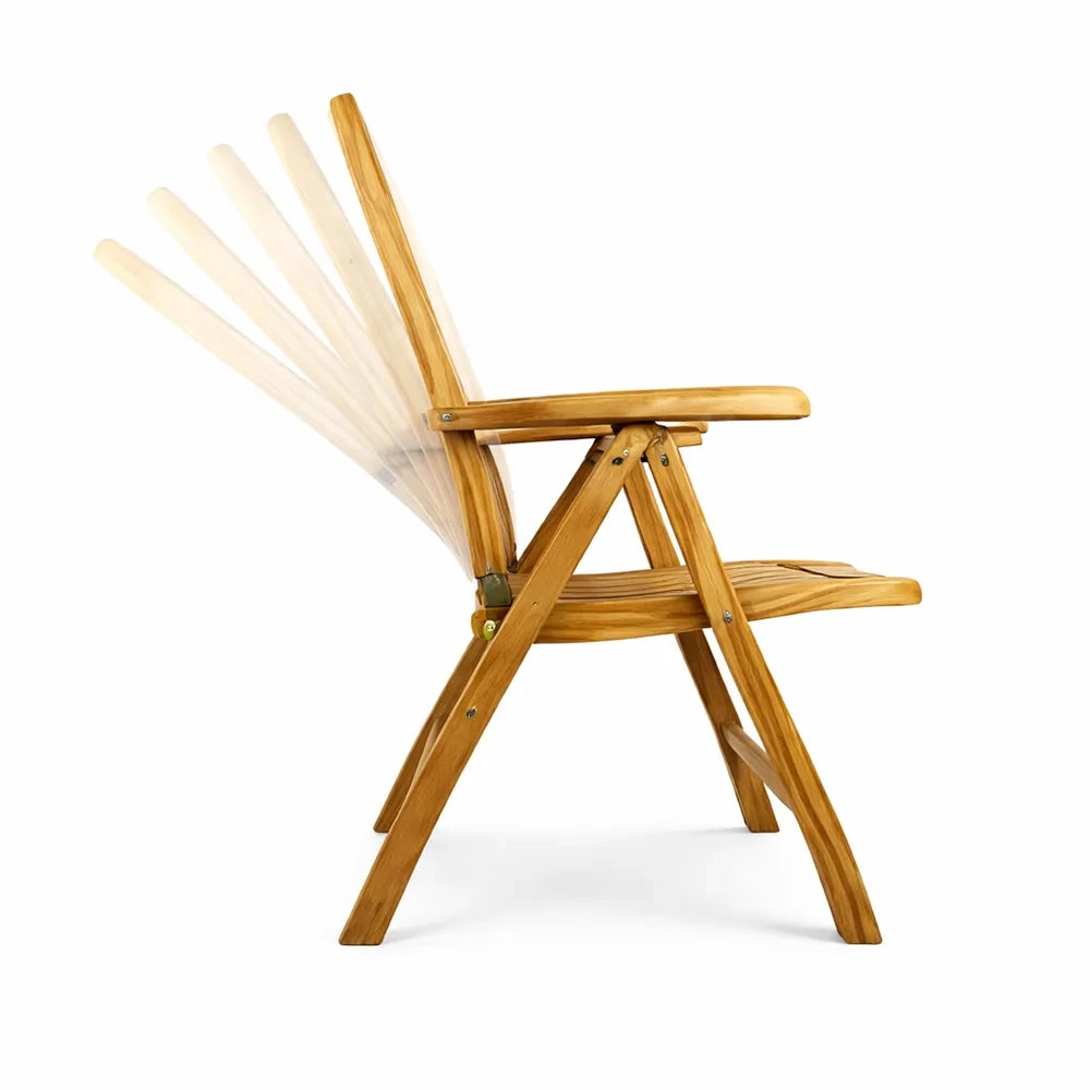 Sedia Pieghevole con Braccioli in Teak - Bali