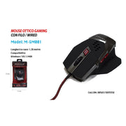 Trade Shop - Mouse Gioco 6 Tasti Squadrato Ottico Cursore Precisione Luci Led Maxtech M-gm001 -