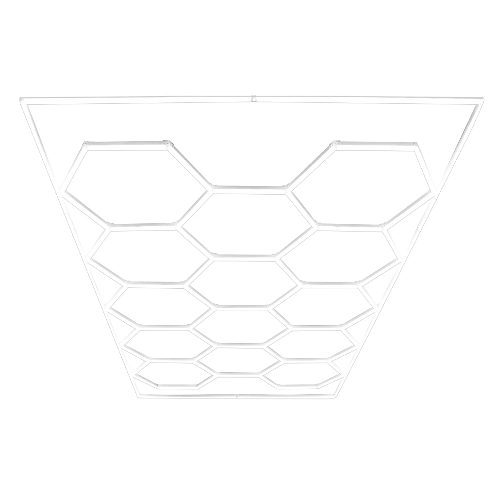 Luci LED Esagonali x 2 & Piastrelle Ventilate per Pavimento Garage con Bordi - 120 Nere & 120 Blu