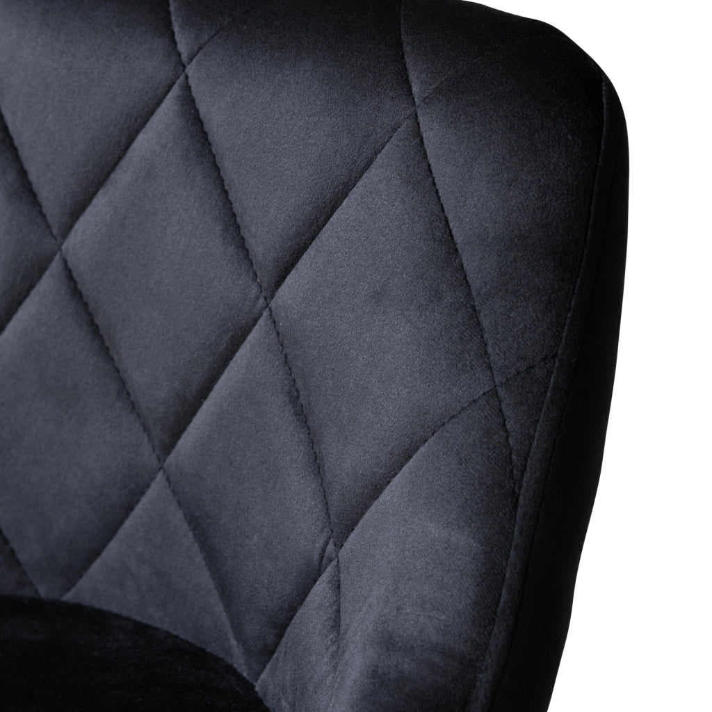 Set di 2 sgabelli da bar in velluto nero ROBIN