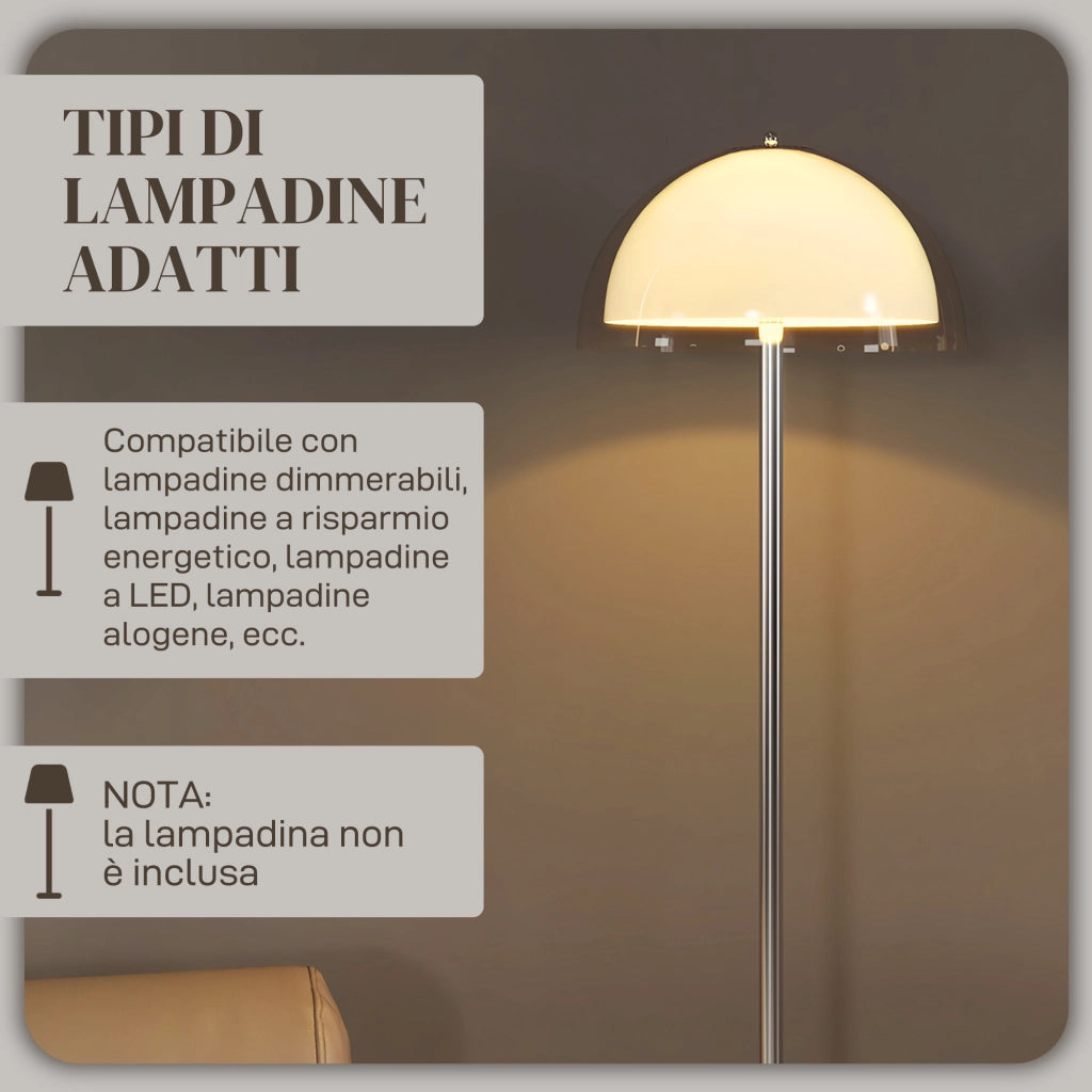 Lampada a Piantana Moderna ¨C Minimal ¨C Metallo e Acrilico Bianca ?35x150 cm