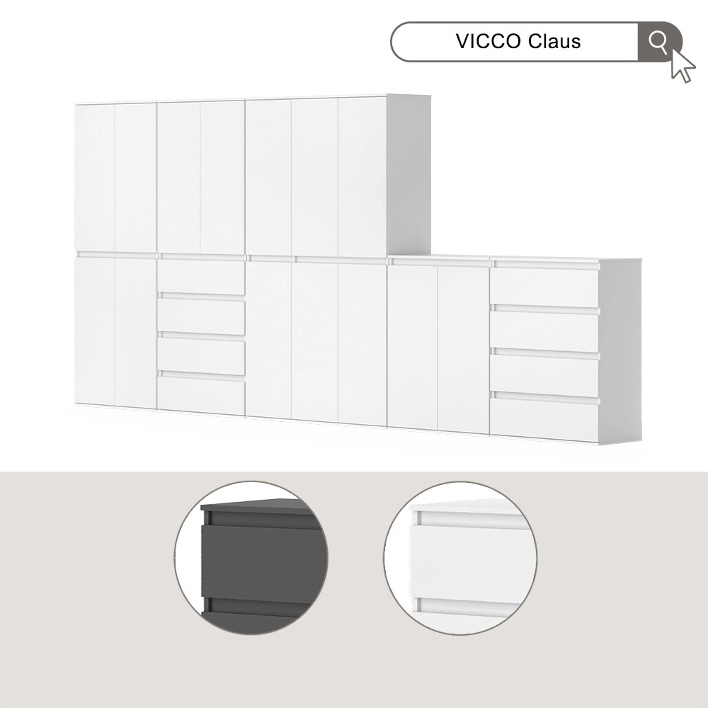Scaffale Vicco , Bianco , Set di 2