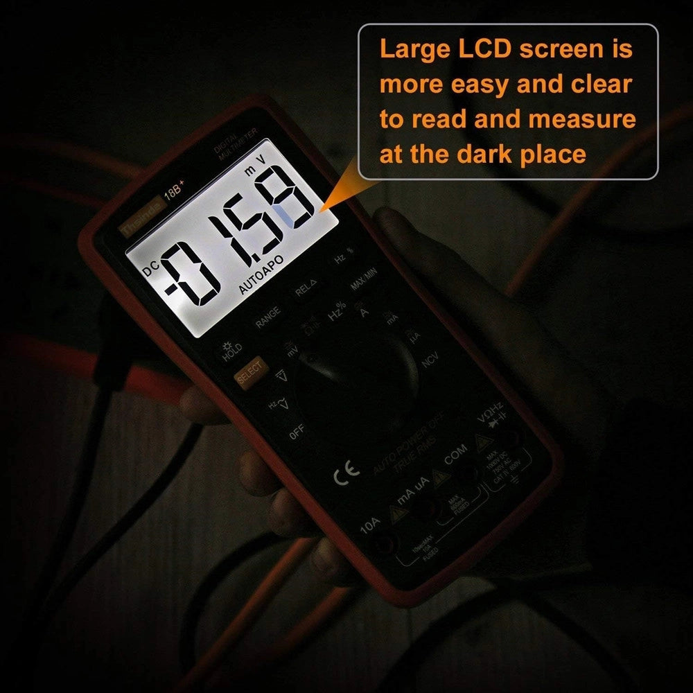 Trade Shop - Multimetro Digitale Retroilluminato Multi-test Tester Tensione Elettronico Automatico -