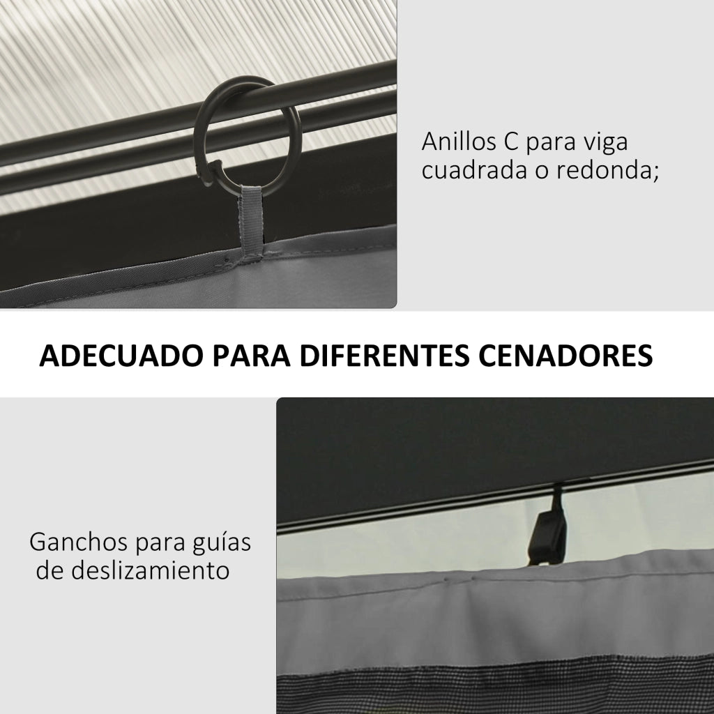 Pareti per Gazebo ¨C zephmum ¨C Grigio 302x205 cm
