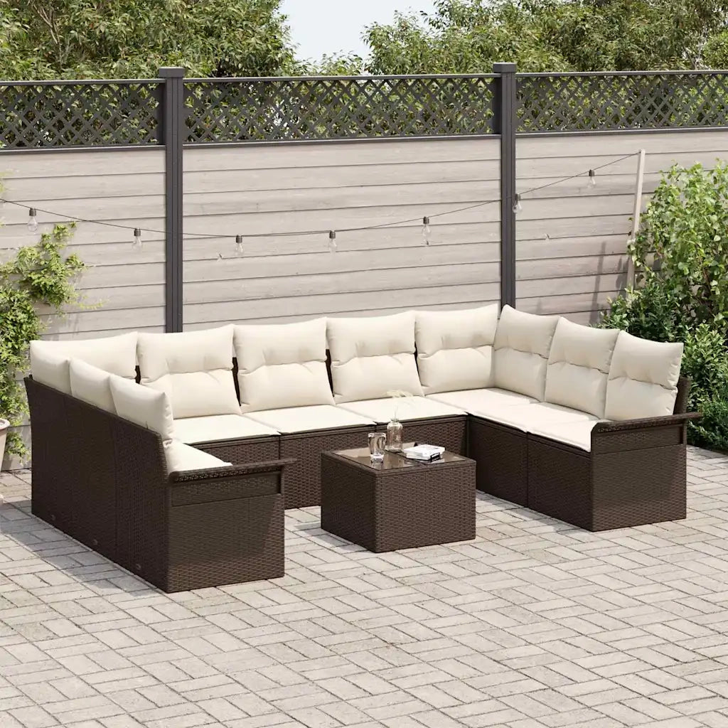 Set Divano da Giardino 10 pcs Grigio polyrattan 3354197