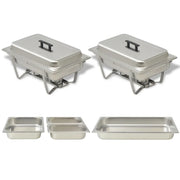 Set 2 pz Teglie Scaldavivande in Acciaio Inossidabilecod mxl 103359