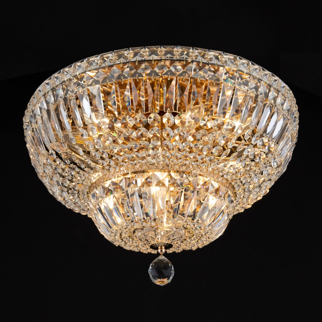 Maytoni Plafoniera contemporanea Basfor 12 luci E14 oro metallo cristalli