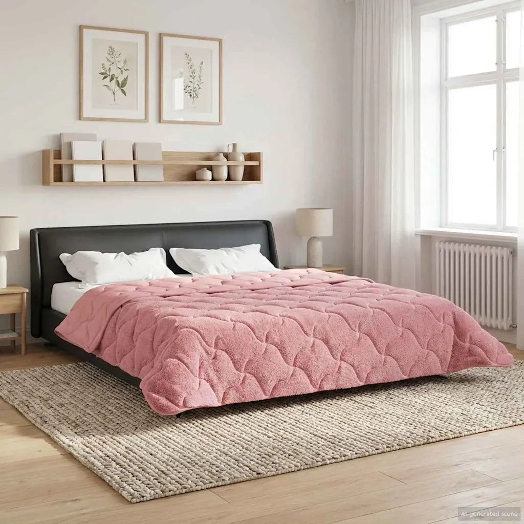 Duvet Invernale Rosa 200 x 200 cm Microfibra e Fleece Teddy 42026340