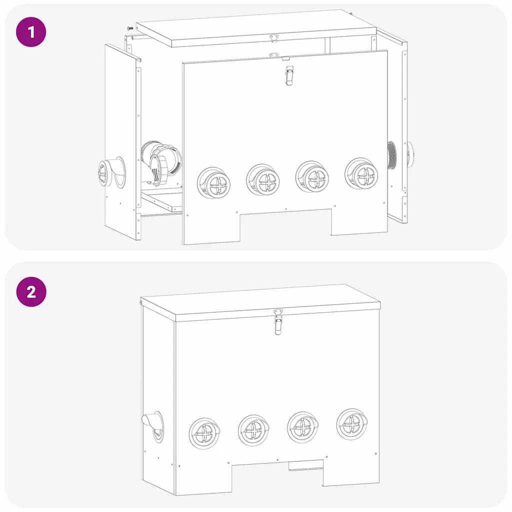 Feeder per pollo 2 pz Argento 60,5 x 29 x 51 cm CFW8635661