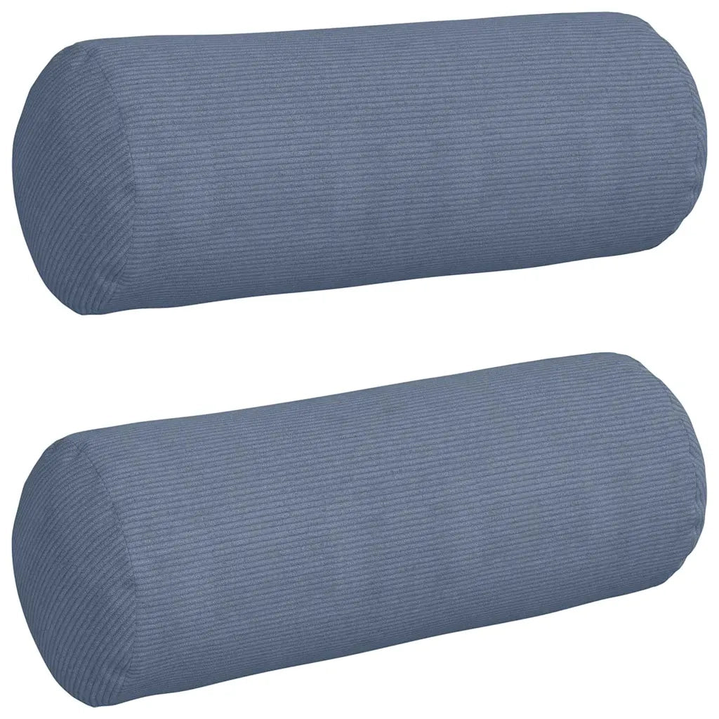 Cuscini a rullo 2 pcs Blu Ø 25 x 70 cm Tessuto in Cords 42014349