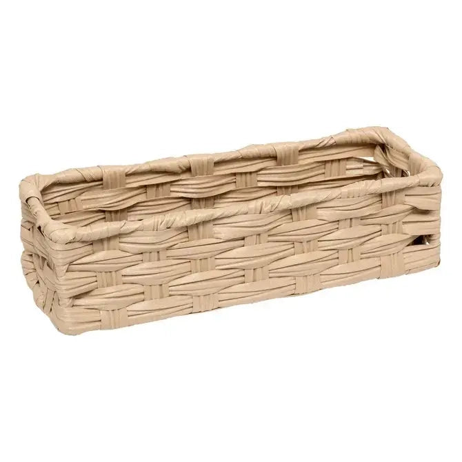 Set di 3 cesti bassi beige cm 27x20x7h