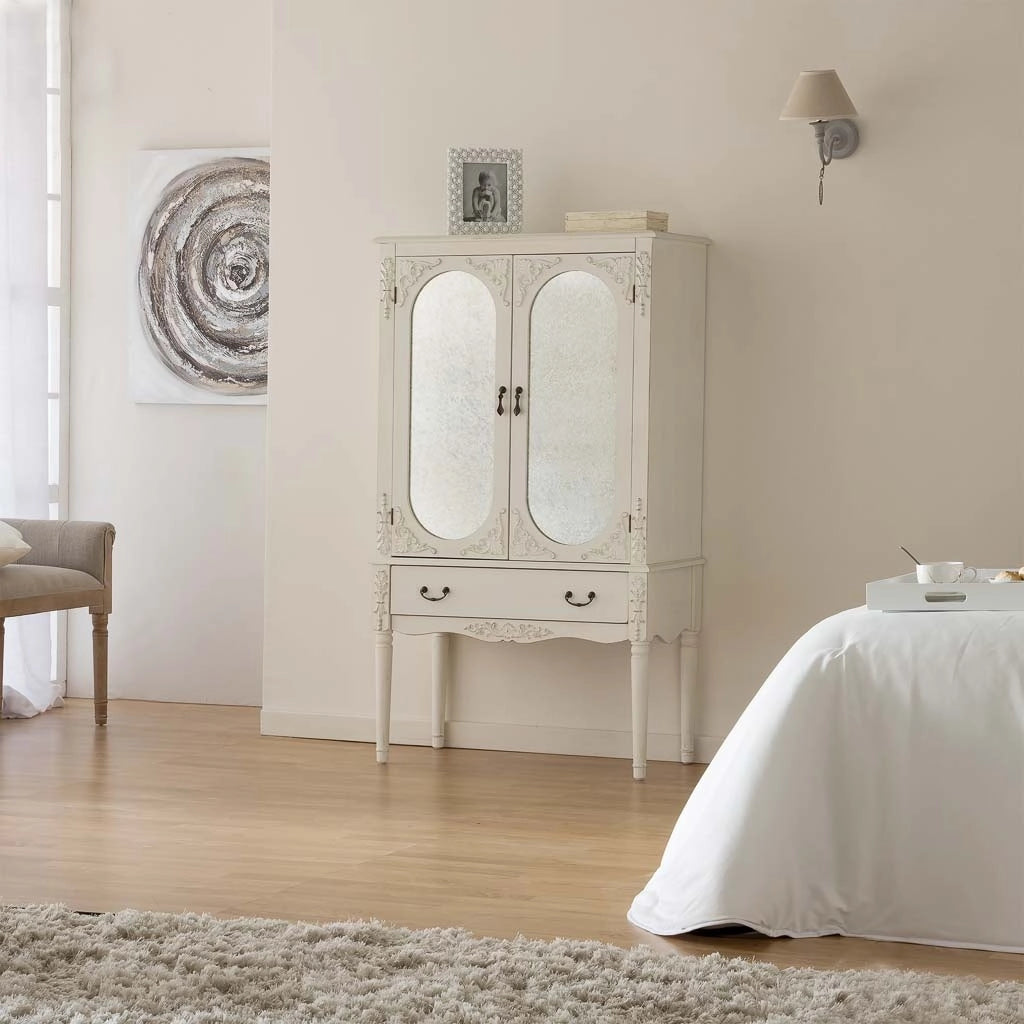 Armadio in legno bianco 80x42x140h