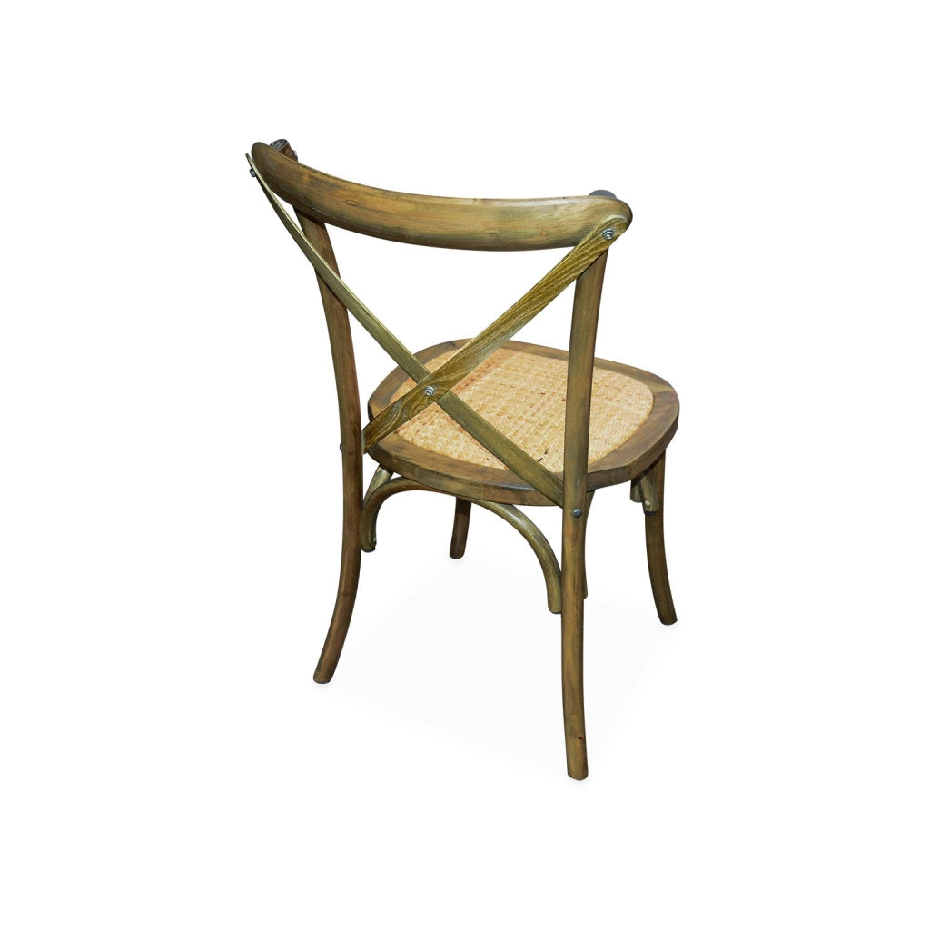 Set 4 sedie da bistrot vintage in legno, marrone