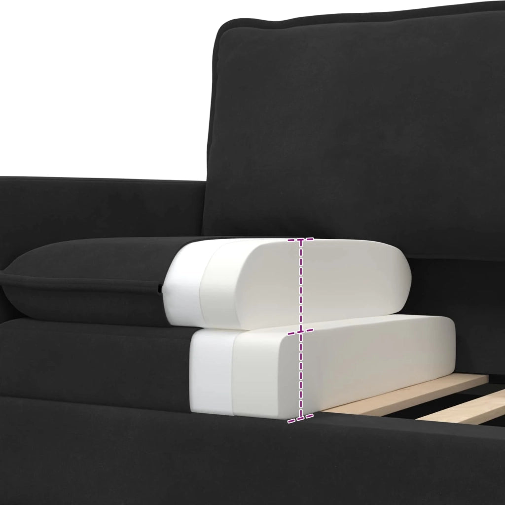 Set di divani 2 pcs Nero Velluto 3417132
