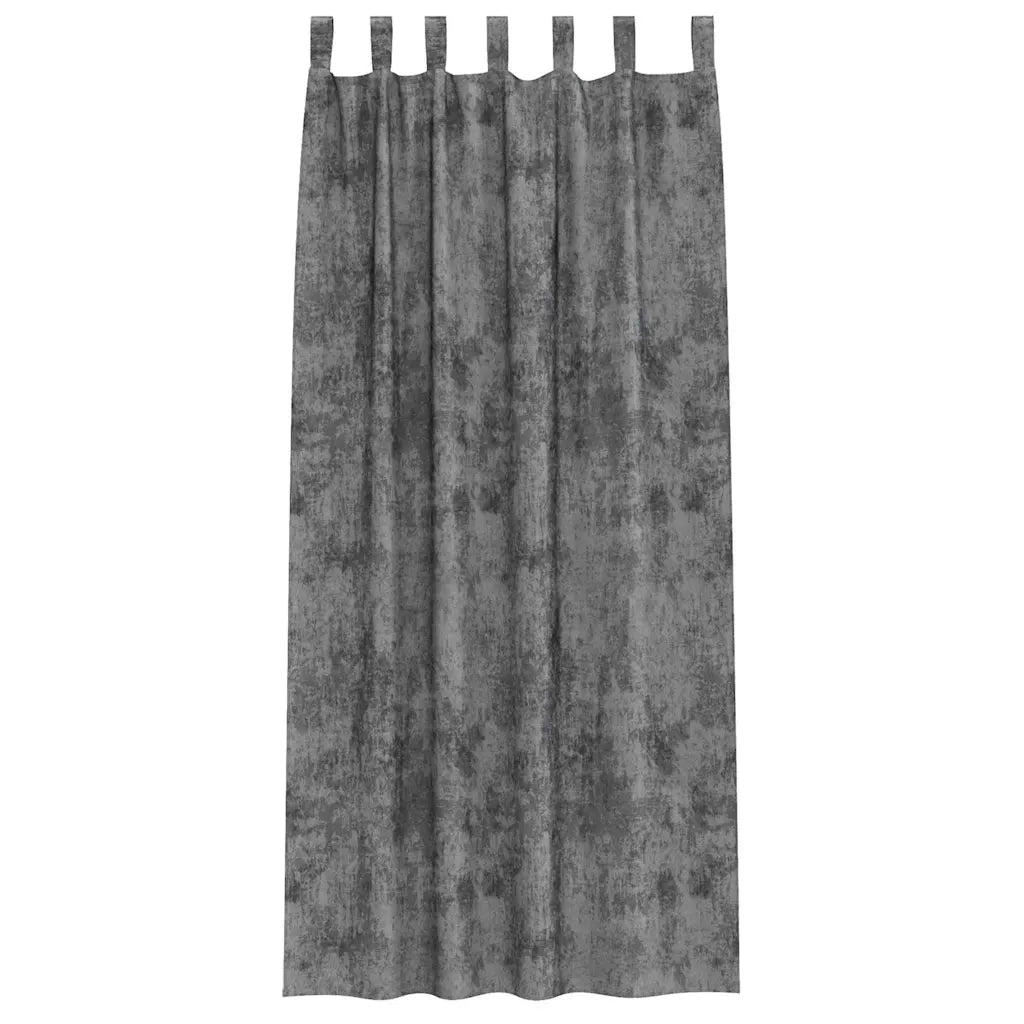 Tende in Velluto con tende 2 pcs Grigio 260 x 140 cm Velluto 4107727