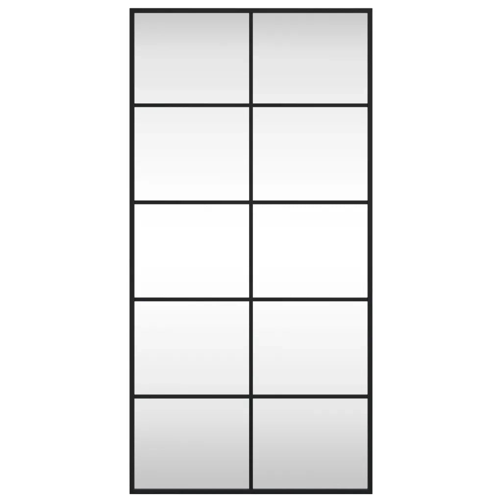 Specchio da Parete Nero 50x100 cm Rettangolare in Ferro 358649