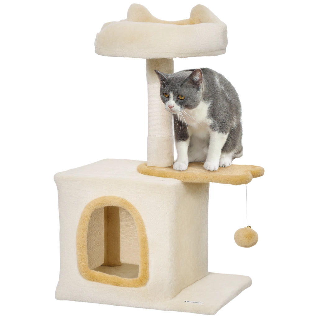 Arbre ¨¤ Chat con Perchoir e Piattaforma Pesce ¨C Xylo ¨C 72 cm, Beige