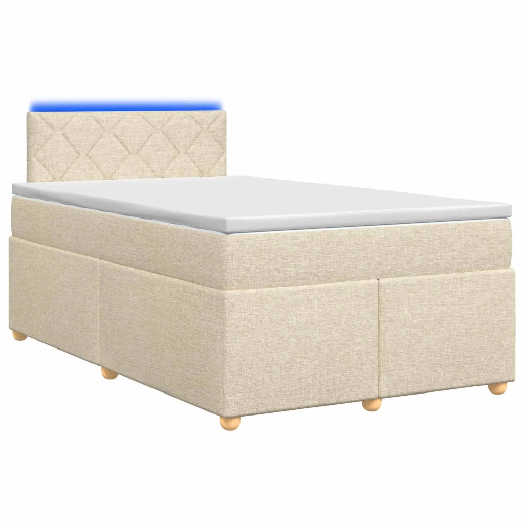 Letto box spring con materasso Crema 120 x 200 cm Tessuto 3452406