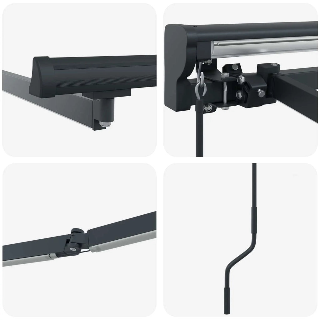 Cornice per Tenda Manuale con LED Antracite 3,5 x 2,5 m 42024811
