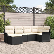 Set Divano da Giardino con cuscino 6 pcs Nero polyrattan 3345427