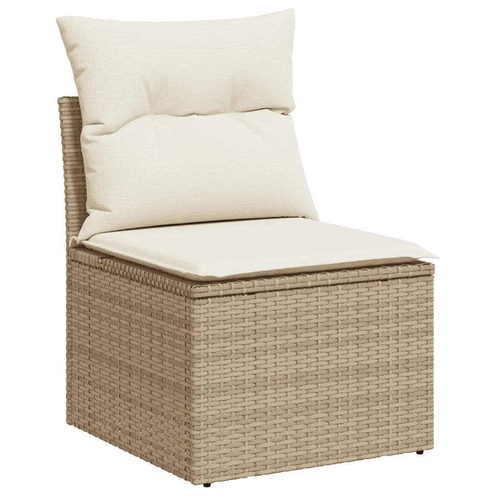 Set Divani da Giardino 7 pz con Cuscini Beige in Polyrattan 3327778