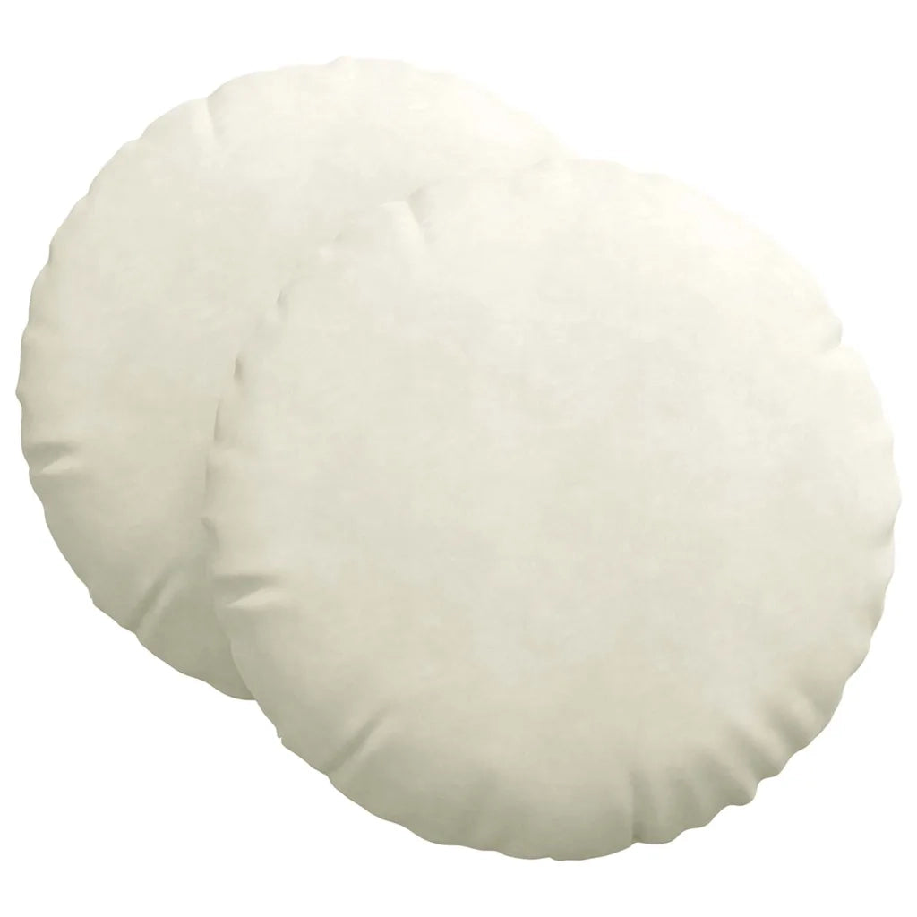 Cuscini per Seduta 2 pcs Crema Ø60 x 21 cm Velluto 42014220