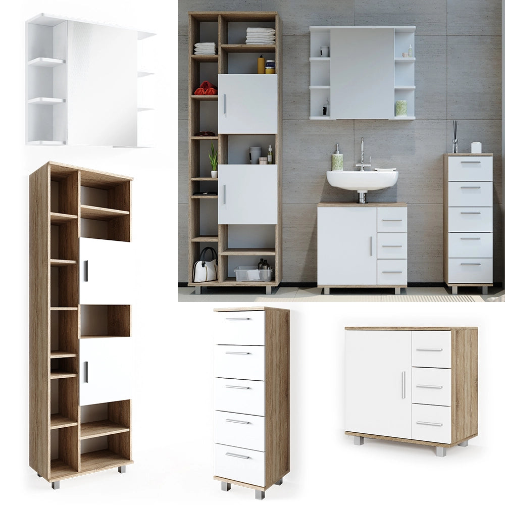 Vicco Set mobili bagno Sonoma 4 parti