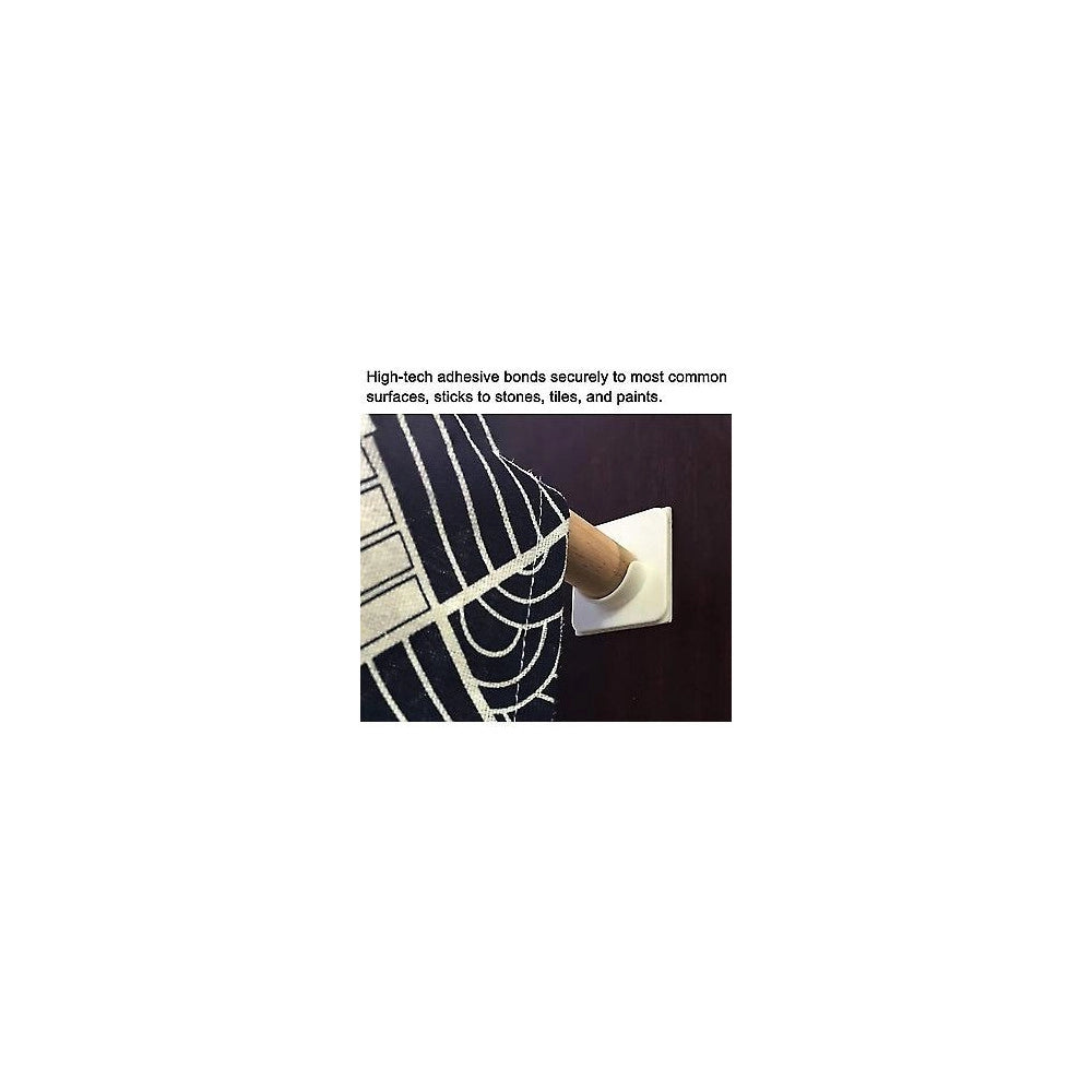 Trade Shop - Set 4 Pz Supporti Adesivi Per Bastone Per Tenda Bagno Aste Doccia Bianco 87358 -