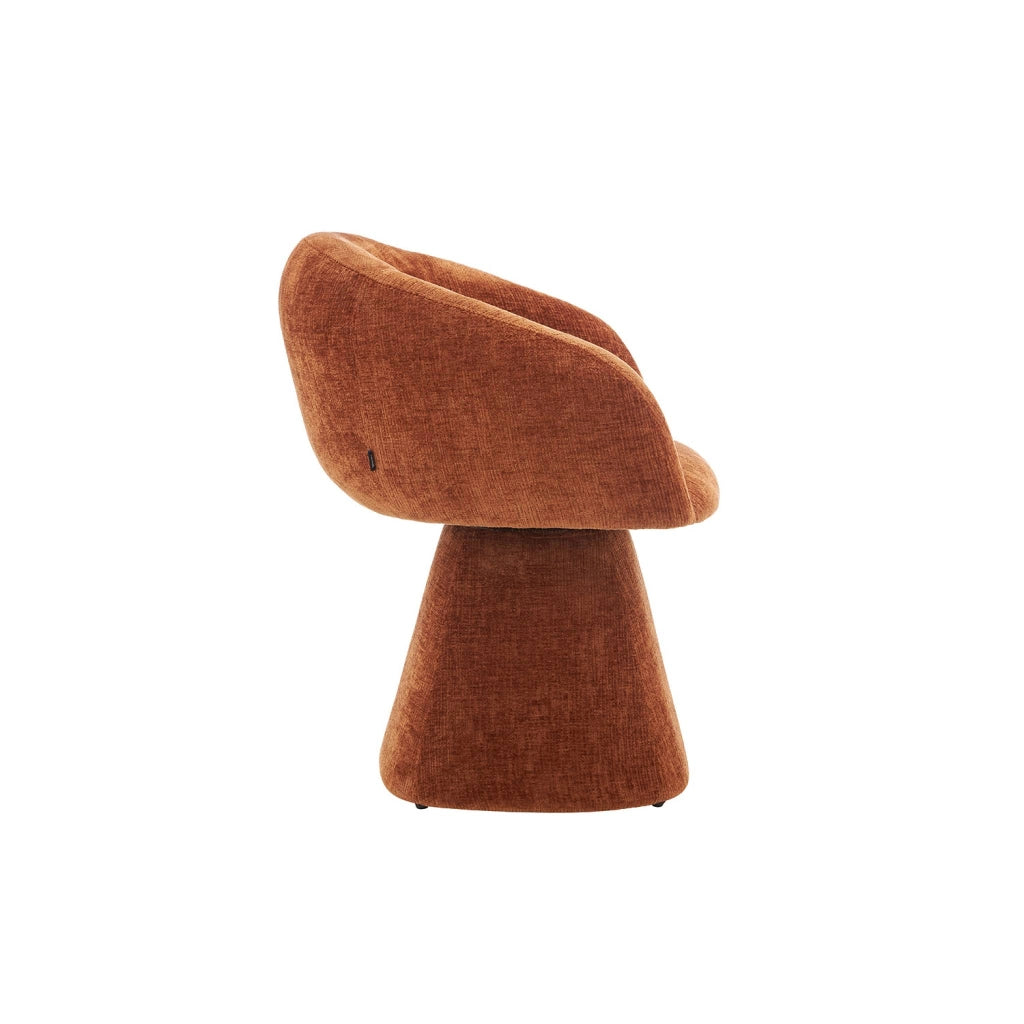 Poltrona girevole 180° in tessuto di cotone, terracotta