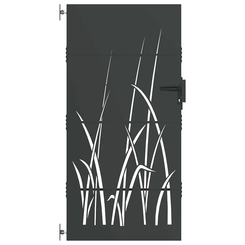 Cancello da giardino con blocco Nero 85 x 175 cm 42015867