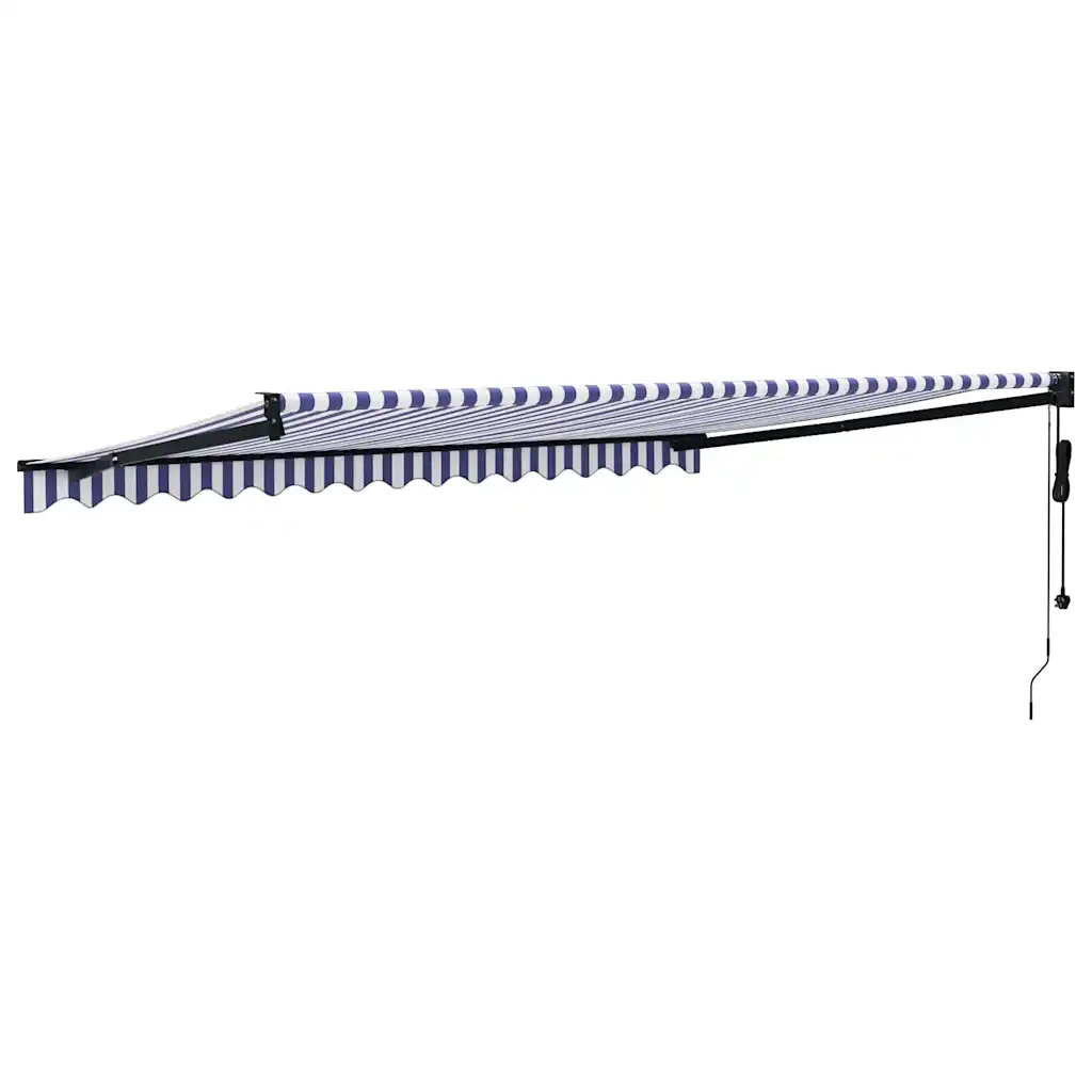 Tenda Sole Automatica Retrattile Blu e Bianca 4x3 m 3154498