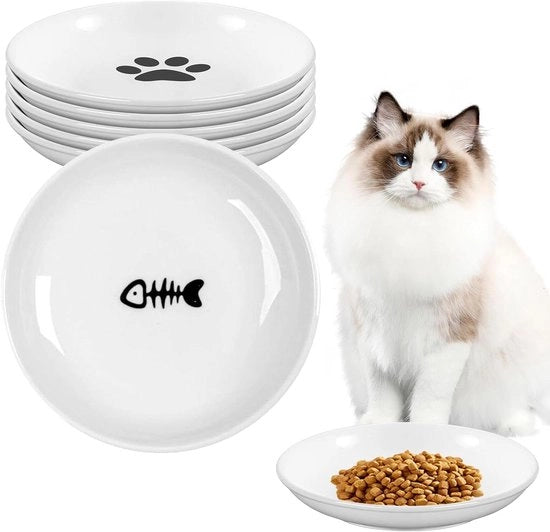 Set di 6 Insalatini per Gatti in Ceramica