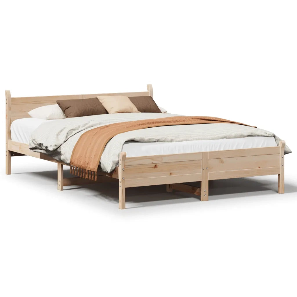 Letto senza Materasso-Struttura Letto 120x200 cm in Legno Massello di Pino 678885