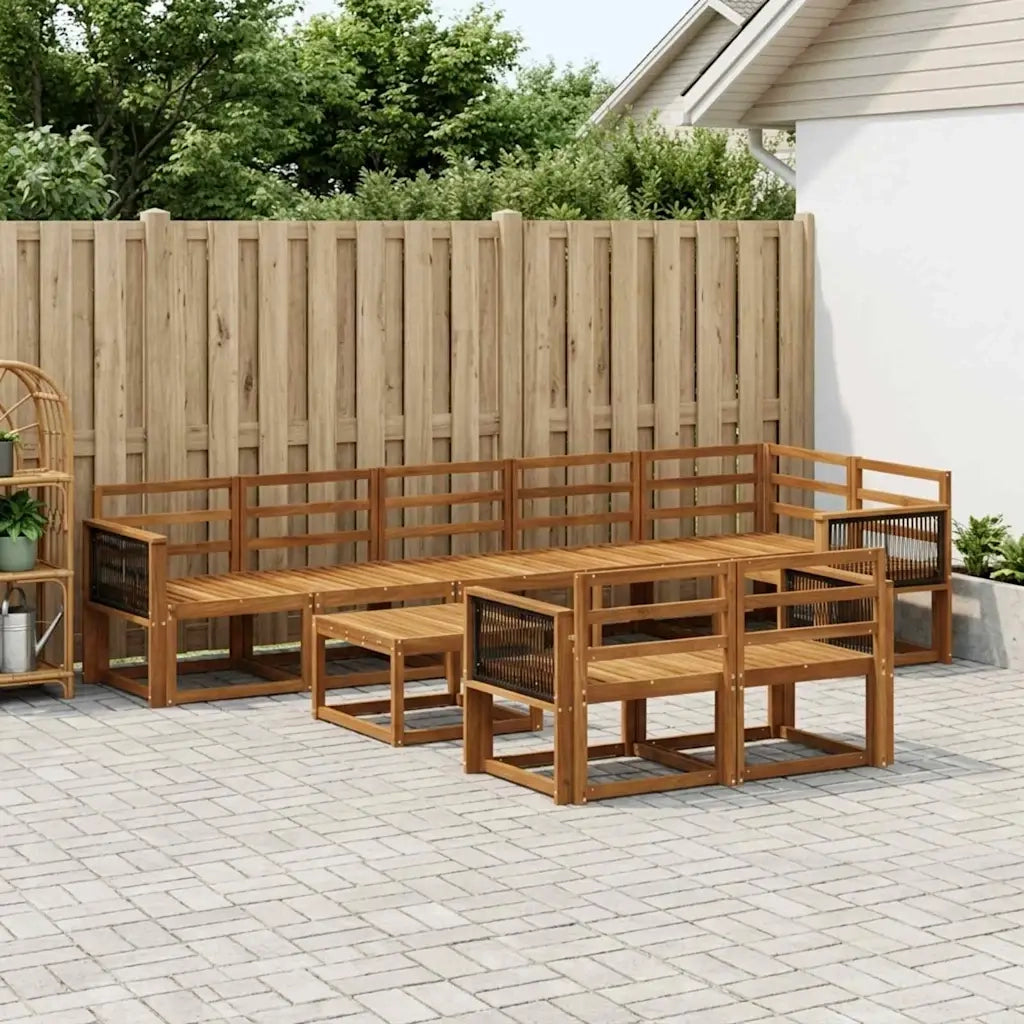 Set di divani da esterno 9 pcs Naturale