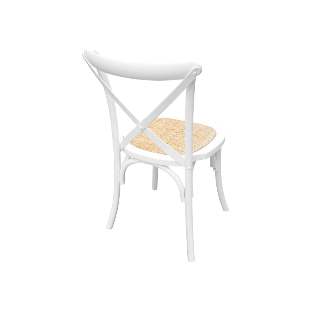 Set 2 sedie bistrò vintage in legno, bianco