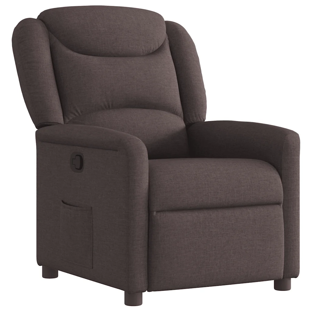 Poltrona Reclinabile Marrone Scuro in Tessuto 4015601