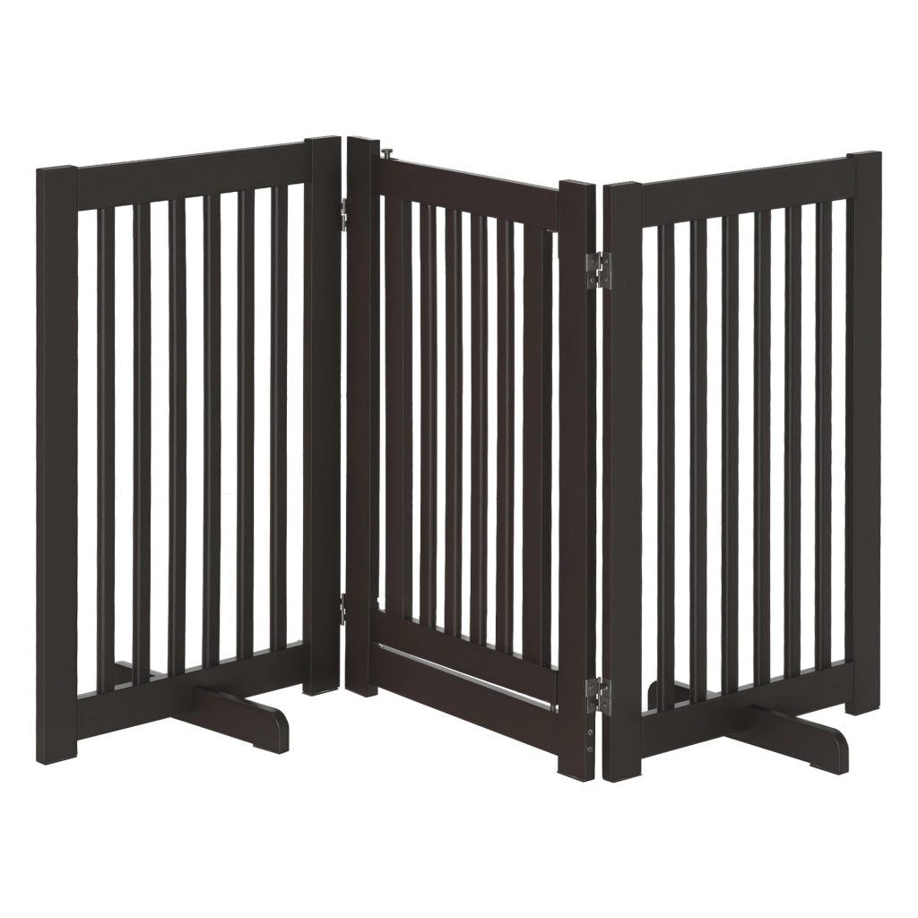 Cancelletto di Sicurezza Regolabile ¨C Xylo ¨C 3 Pannelli Legno Marrone 155x76 cm