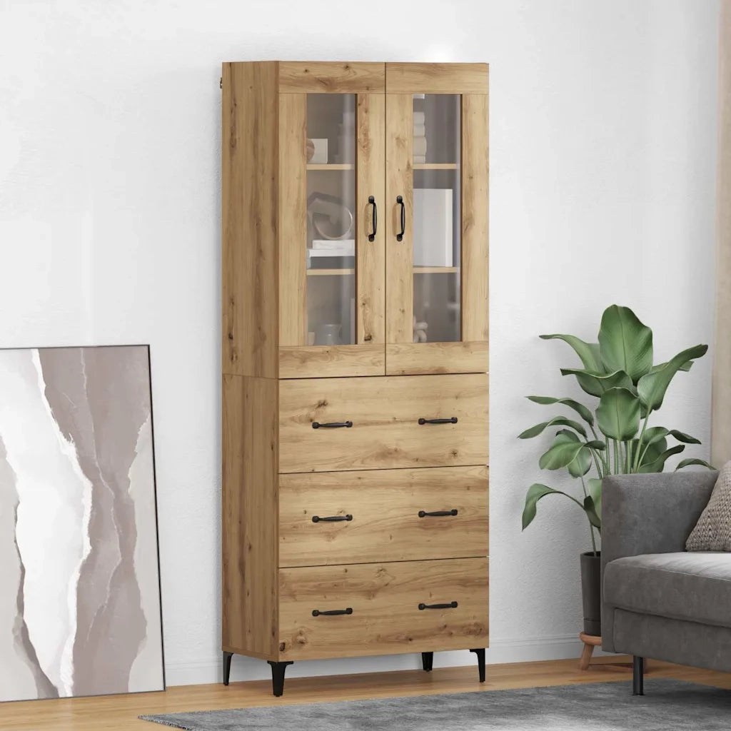 Credenza con Cassetto-Buffet-Armadio da cucina Rovere artigianale 69,5 x 34 x 180 cm 506717