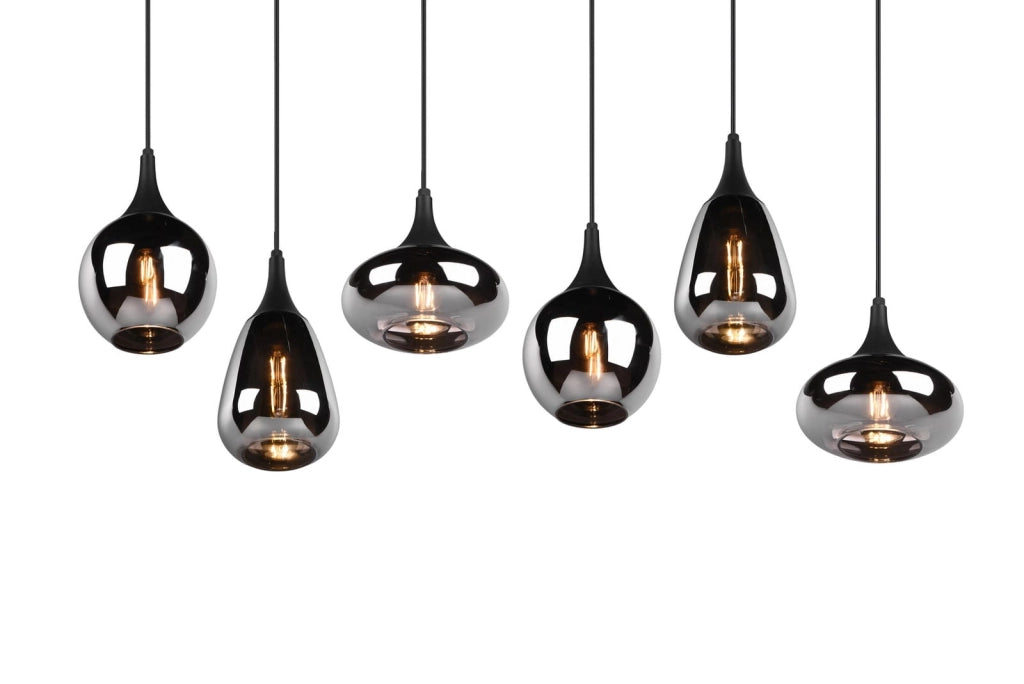 Lampadario Trio Lumina nero 6 luci E14 dimmerabile