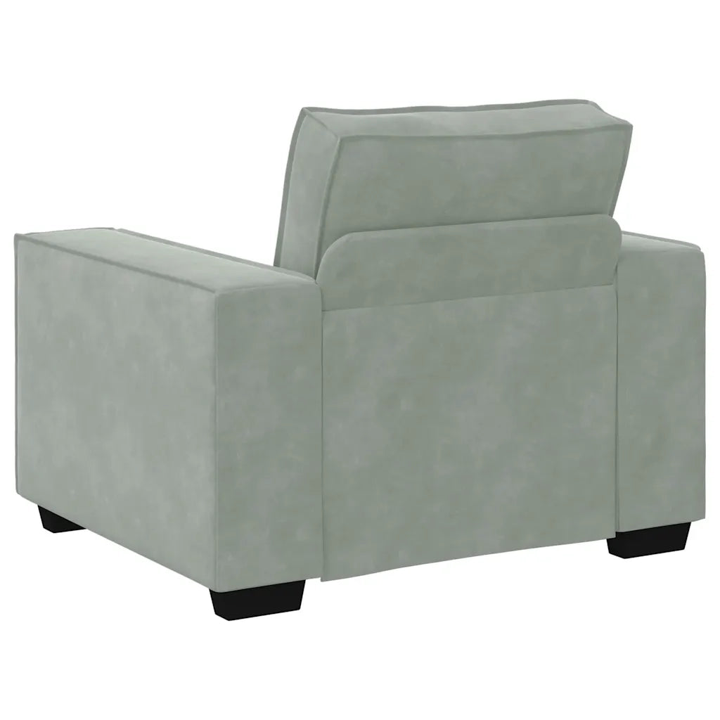 Divano Sedia Grigio Chiaro 100x78x84 cm Velluto 4105000
