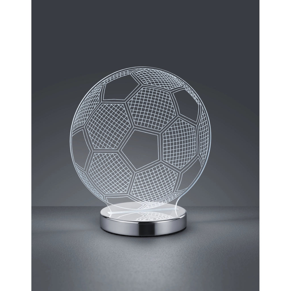 LAMPADA LED DA TAVOLO BALL 7W H21CM CROMO.