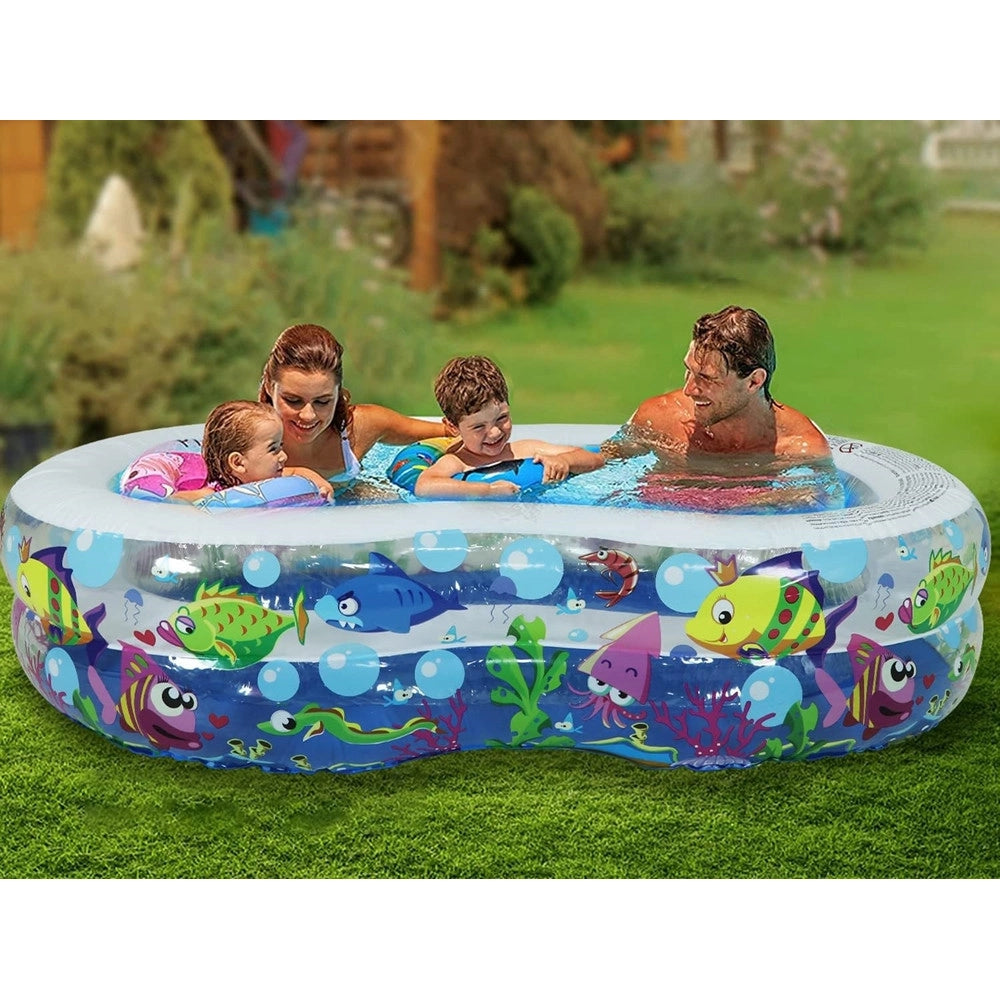 Trade Shop - Piscina Gonfiabile Per Bambini Giardino Estate Design Vita Marina 175x109x46cm 016089 -