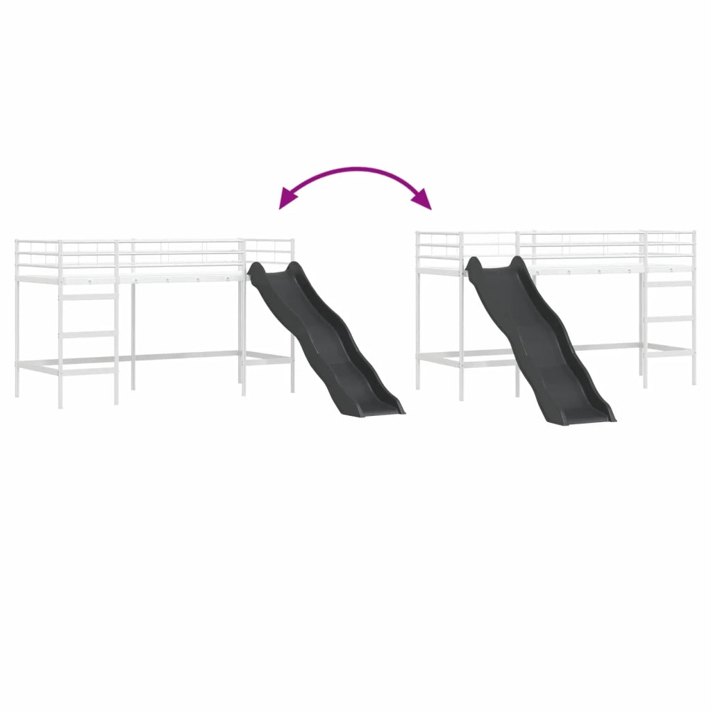 Letto loft per bambini con scivolo Bianco e Antracite 42020782