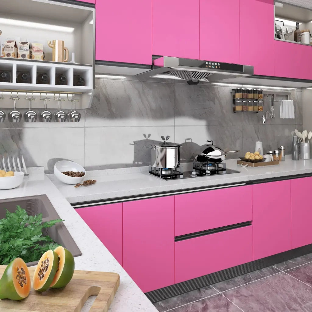 Pellicola Autoadesiva per Mobili Rosa Lucido 500x90 cm in PVC 326146
