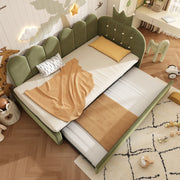 Letto Singolo con Estraibile 90x200 ¨C MINIMAL ¨C Velluto Verde, Design Corona
