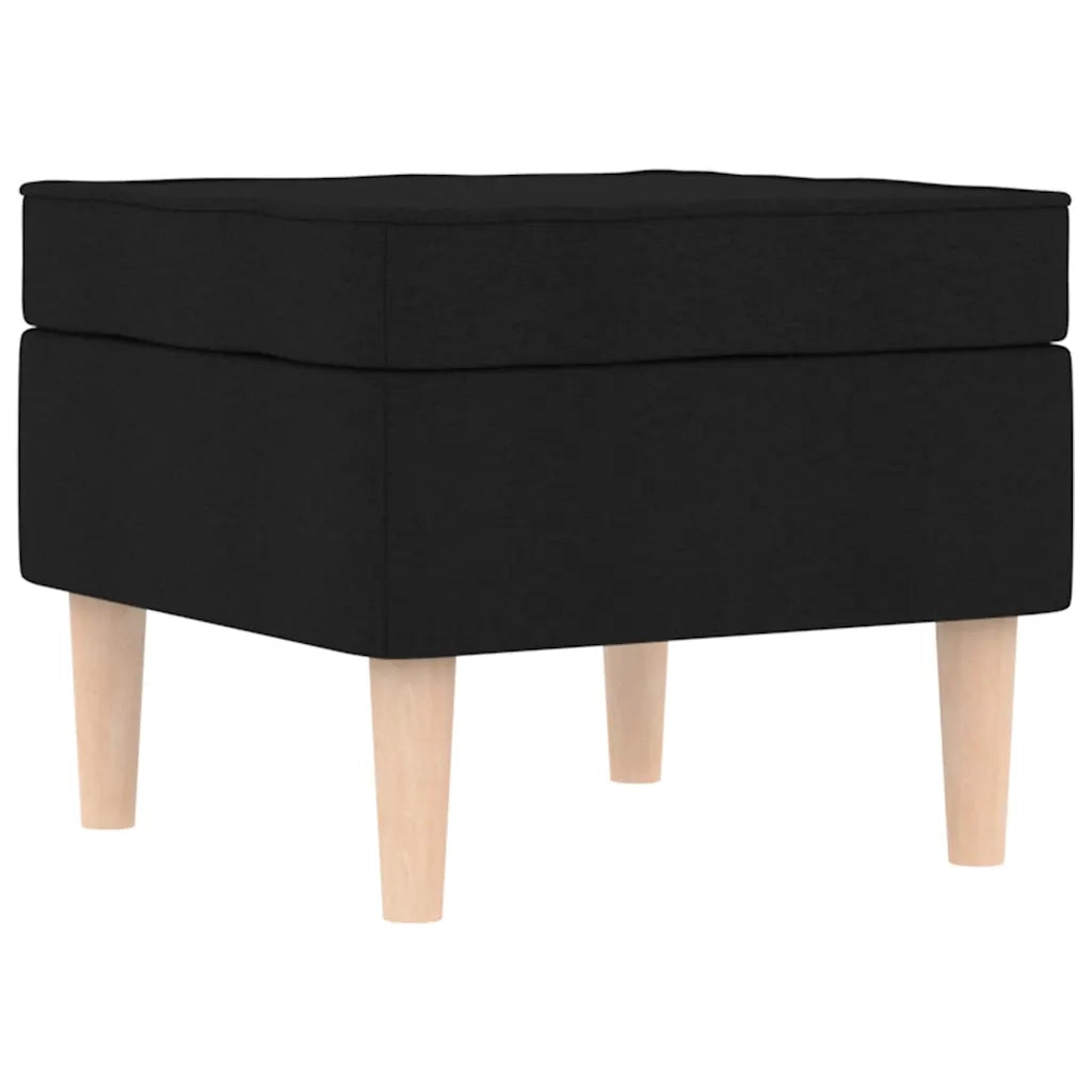 Poltrona con Poggiapiedi Nera in Tessuto 3307991